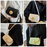 Small Flap Crossbody Bag Purse PU Leather Shoulder Zipper
