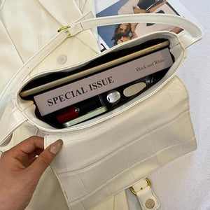Stone Pattern Shoulder Bag PU Leather Crossbody Handbag