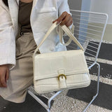 Stone Pattern Shoulder Bag PU Leather Crossbody Handbag