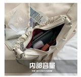 Pleated Handle Ladies Handbag Small Soft Pu Leather Shoulder Bag