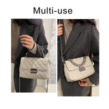 Women's Leather Crossbody Bag Chain Shoulder Purse
