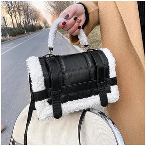 Women Winter Faux Fur Shoulder Crossbody Bag Handbag Lady Party Tote Bag