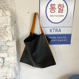 Panelled Shoulder Bag Wide Strap Handbag