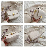 Green PU Leather Women Flap Crossbody Bag Acrylic Chain Shoulder Bag