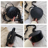Embossed Flowers Crossbody Bag Round Handbag Wallet