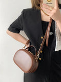 Vintage PU Leather Crossbody Shoulder Bag Small Tote Lady Wallet Brown