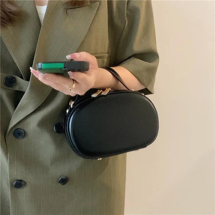 Vintage PU Leather Crossbody Shoulder Bag Small Tote Lady Wallet Brown