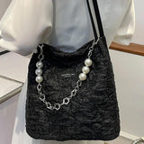 Embroidery Shoulder Tote Bag Jacquard Handbag Purses for Women