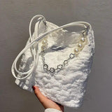 Embroidery Shoulder Tote Bag Jacquard Handbag Purses for Women