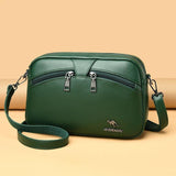 Small Green Leather Crossbody Bag for Women