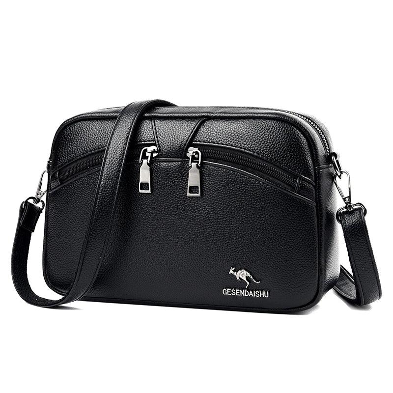 Small Green Leather Crossbody Bag for Women