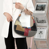 Canvas Half Moon Women Shoulder Bags Crossbody Totes