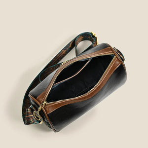 Vintage Leather Shoulder Bag Women Panelled Purses Handbags Crossbody Bag