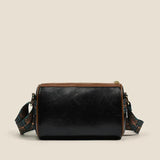 Vintage Leather Shoulder Bag Women Panelled Purses Handbags Crossbody Bag