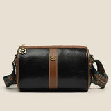 Vintage Leather Shoulder Bag Women Panelled Purses Handbags Crossbody Bag