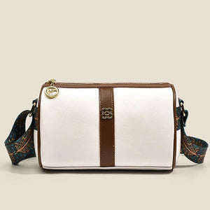 Vintage Leather Shoulder Bag Women Panelled Purses Handbags Crossbody Bag