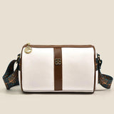 Vintage Leather Shoulder Bag Women Panelled Purses Handbags Crossbody Bag