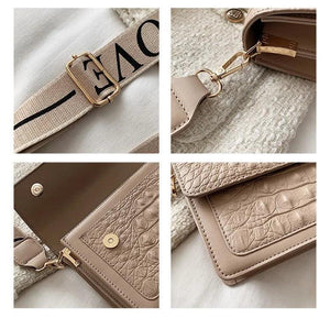 Crocodile Women Flap Bag PU Leather Shoulder Bag Small Crossbody Handbag