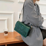 Crocodile Women Flap Bag PU Leather Shoulder Bag Small Crossbody Handbag