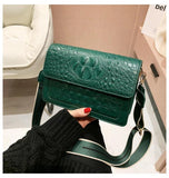 Crocodile Women Flap Bag PU Leather Shoulder Bag Small Crossbody Handbag