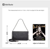 Rivet Women Messenger Bag PU Leather Ladies Shoulder Bag Crossbody Envelopes Clu