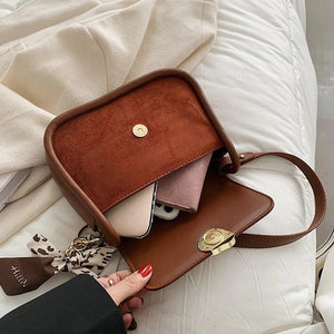 Vintage Matte Leather Underarm Crossbody Shoulder Bags for Women