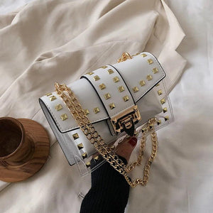 Transparent Rivet Handbag Lady Travel