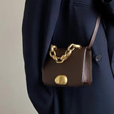 Vintage Flap Bag Chain Crossbody PU Leather Handbags
