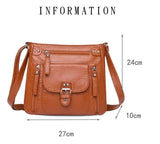 Soft Leather Women Messenger Bag Big Capacity Crossbody Bag