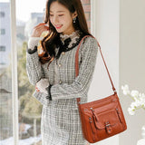 Soft Leather Women Messenger Bag Big Capacity Crossbody Bag