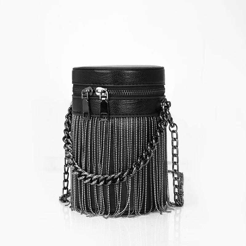 Vintage Tassel Bucket Crossbody Bag for Women