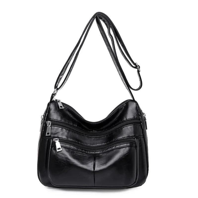 Faux Leather Shoulder Bag Women Crossbody Bag Solid Messenger Bolsa
