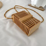 Bamboo Shoulder Bag Beaded Chain Crossbody Bag