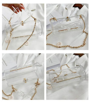 Clear Acrylic Box Shoulder Bag Transparent Women's Handbag