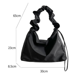 Women's Drawstring Pleated Bag Nylon Handbag