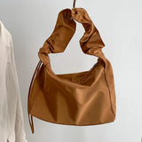 Women's Drawstring Pleated Bag Nylon Handbag