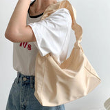 Women's Drawstring Pleated Bag Nylon Handbag