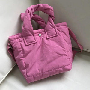Women Handbag Mini Bag Down Cotton Single Shoulder Messenger Bag Small Tote Bag