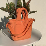 Women Handbag Mini Bag Down Cotton Single Shoulder Messenger Bag Small Tote Bag