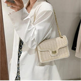 Geestock Summer Straw Woven Shoulder Bag Bohemian Beach-style Handbag