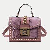 Snake Pattern Shoulder Bag Women Crossbody Messenger Handbag Clutch