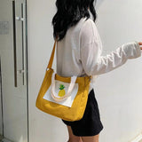 Canvas Sling Tote Bag for Women Small Fresh Girls Shoulder Bag