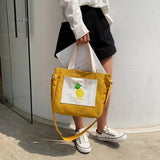 Canvas Sling Tote Bag for Women Small Fresh Girls Shoulder Bag