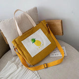 Canvas Sling Tote Bag for Women Small Fresh Girls Shoulder Bag