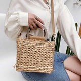 Straw Single Shoulder Bag Woven Beach Handbag