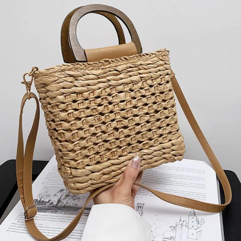 Straw Single Shoulder Bag Woven Beach Handbag