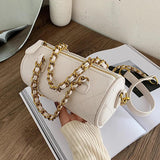 PU Leather Chain Crossbody Bag Winter Trending Shoulder Handbag