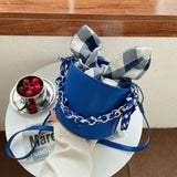Women Bow Casual Chain Shoulder Bucket Bag