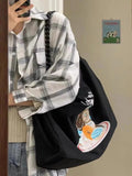 Large Capacity Women's Handbag Embroidery Nylon Canvas Bag Totes Bag