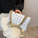 Thick Chain PU Leather Crossbody Bag Famous Ladies Shoulder Handbag